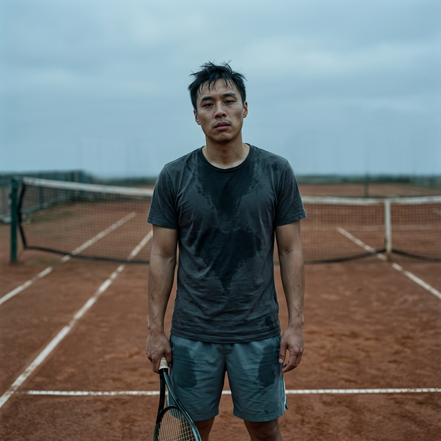 David playing tennis